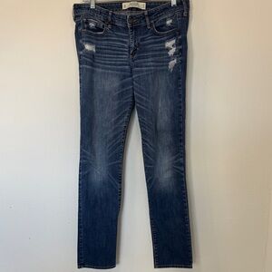 Abercrombie & Fitch Dark Blue Skinny Distressed Jeans 8R 29x33